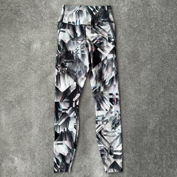 Nike Dri-Fit Legend Pant Womens Small Gray Geometric Athletic Leggings Running - Picture 11 of 13